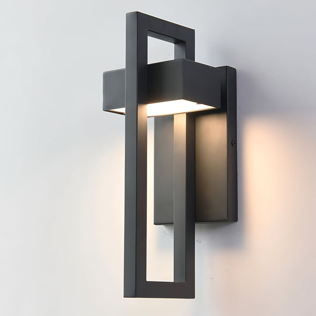 Utendørs vegglampe i rustfritt stål - moderne svart fasadelampe