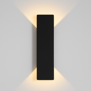 Utendørs vegglampe i aluminium - rektangulær med opp- og nedlys