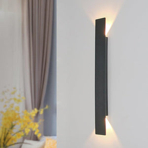 Utendørs vegglampe i aluminium - rektangulær med opp- og nedlys