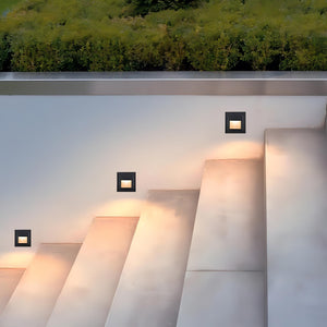 Trappebelysning med innfelt LED i aluminium - IP65, sett med 2, 4 eller 6 lyspunkter