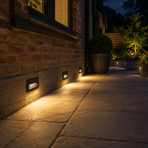 Trappebelysning med innfelt LED i aluminium - IP65, sett med 2, 4 eller 6 lyspunkter