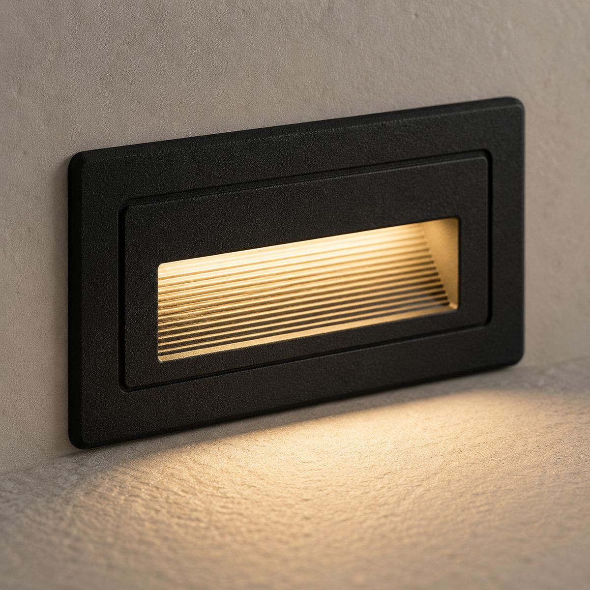 Trappebelysning med innfelt LED i aluminium - IP65, sett med 2, 4 eller 6 lyspunkter