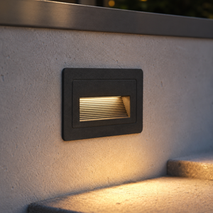 Trappebelysning med innfelt LED i aluminium - IP65, sett med 2, 4 eller 6 lyspunkter