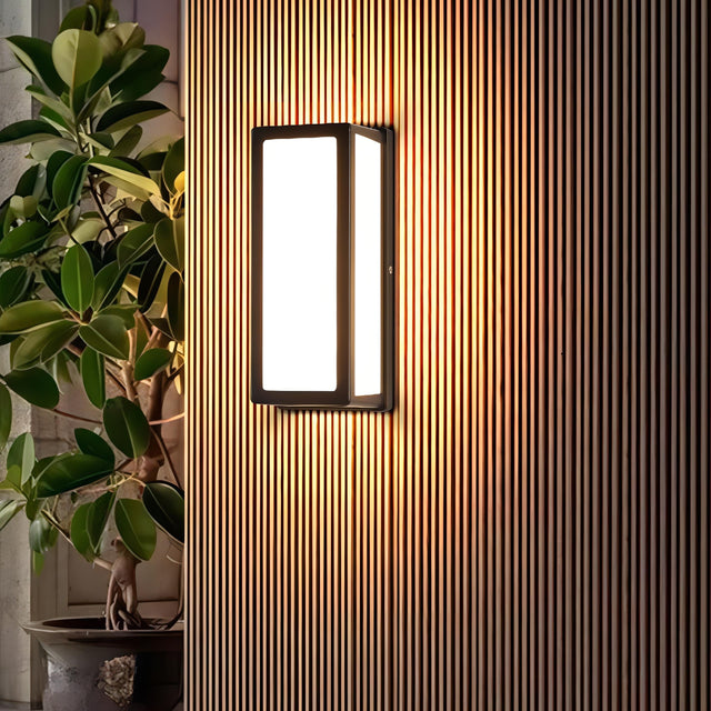 Utendørs vegglampe - rektangulær LED med valgfri bevegelsessensor