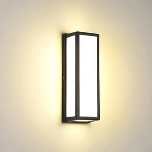 Utendørs vegglampe - rektangulær LED med valgfri bevegelsessensor