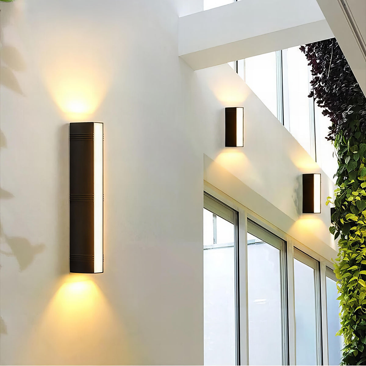 Utendørs vegglampe - moderne, avlang inngangsbelysning IP65