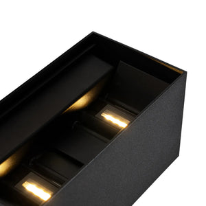 Utendørs vegglampe i aluminium med LED og opp- og nedlys IP65