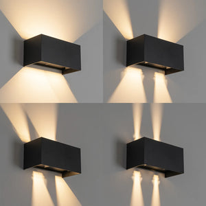 Utendørs vegglampe i aluminium med LED og opp- og nedlys IP65