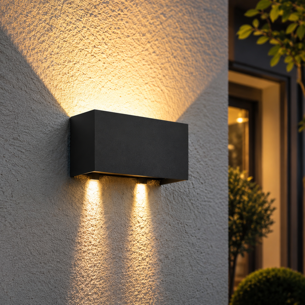 Utendørs vegglampe i aluminium med LED og opp- og nedlys IP65