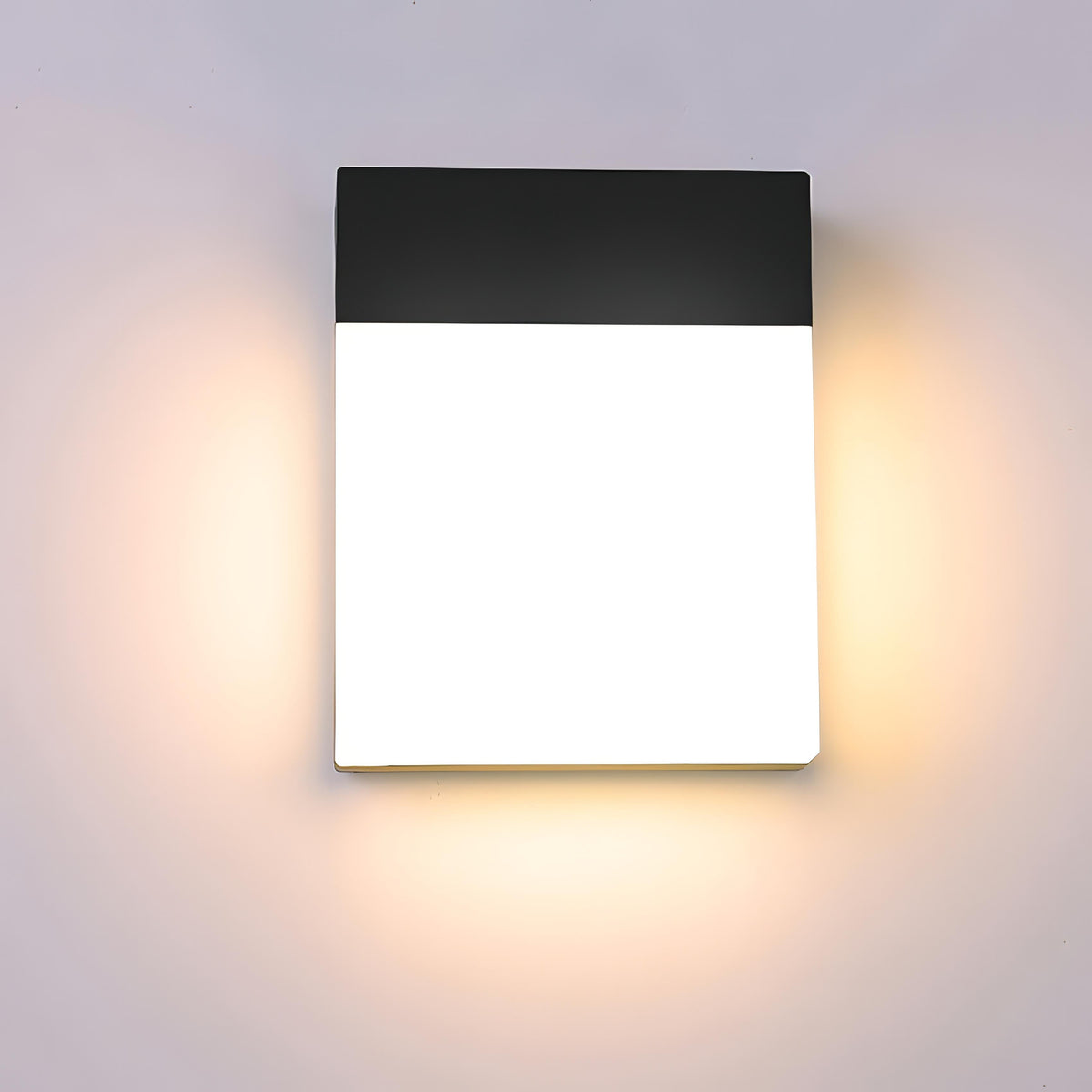 Utendørs vegglampe med LED i moderne firkantet form, 18W