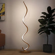 Gulvlampe med LED og skulpturell spiralform, 28 x 133 cm