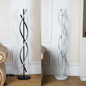Gulvlampe med integrert LED og moderne spiralform, 155 cm