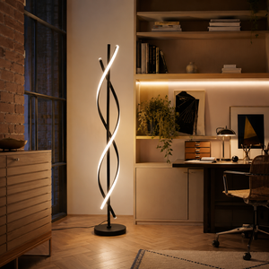 Gulvlampe med integrert LED og moderne spiralform, 155 cm
