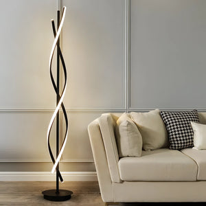 Gulvlampe med integrert LED og moderne spiralform, 155 cm