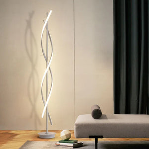 Gulvlampe med integrert LED og moderne spiralform, 155 cm