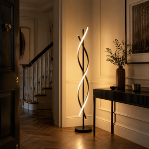 Gulvlampe med integrert LED og moderne spiralform, 155 cm