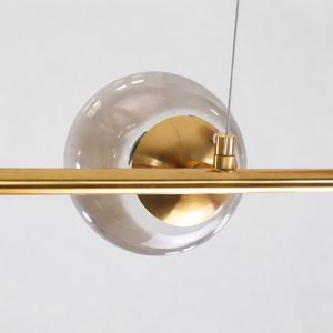 Lysekrone med glasskuler - minimalistisk, dimbar pendellampe