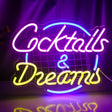 LED-neonskilt med cocktail- og ølmotiv - USB-drevet bardekorasjon