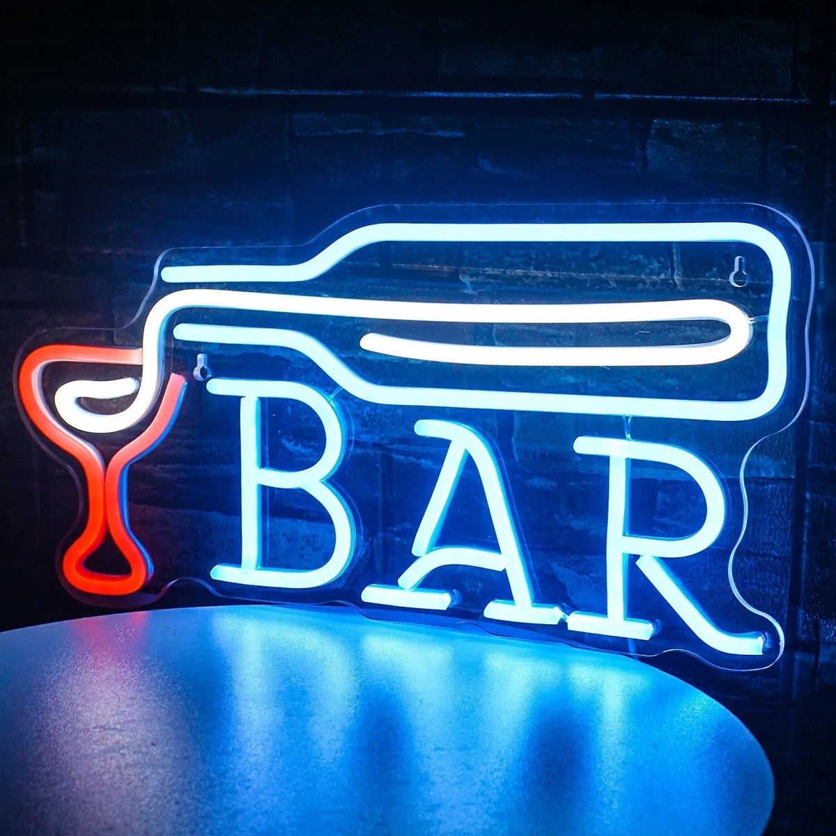 LED-neonskilt med cocktail- og ølmotiv - USB-drevet bardekorasjon