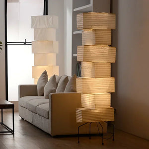 Gulvlampe med LED - japanskinspirert minimalistisk design