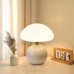 Bordlampe med fransk soppform og LED - 6 farger