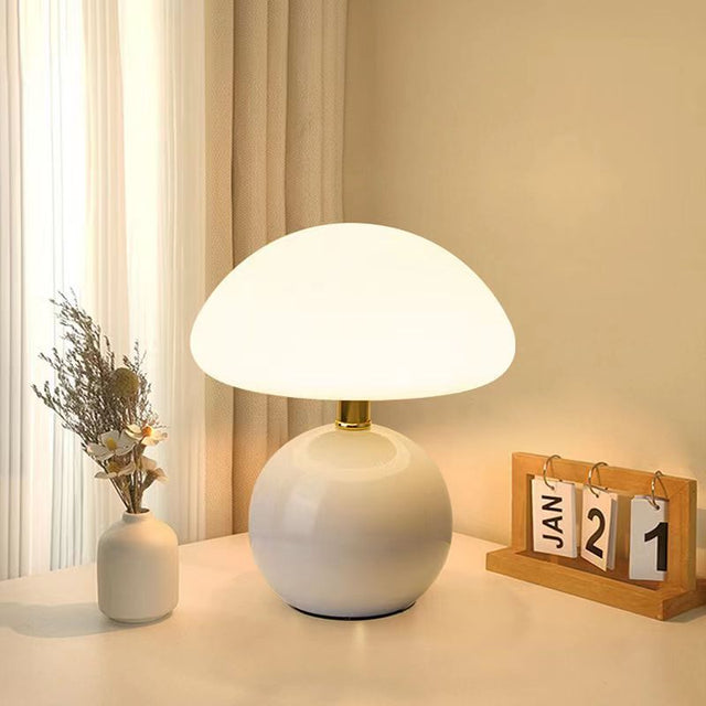 Bordlampe med fransk soppform og LED - 6 farger