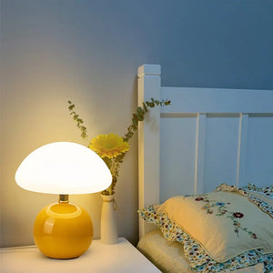 Bordlampe med fransk soppform og LED - 6 farger