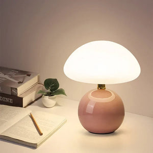 Bordlampe med fransk soppform og LED - 6 farger