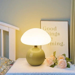 Bordlampe med fransk soppform og LED - 6 farger