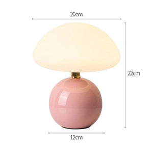 Bordlampe med fransk soppform og LED - 6 farger