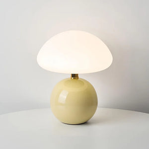 Bordlampe med fransk soppform og LED - 6 farger