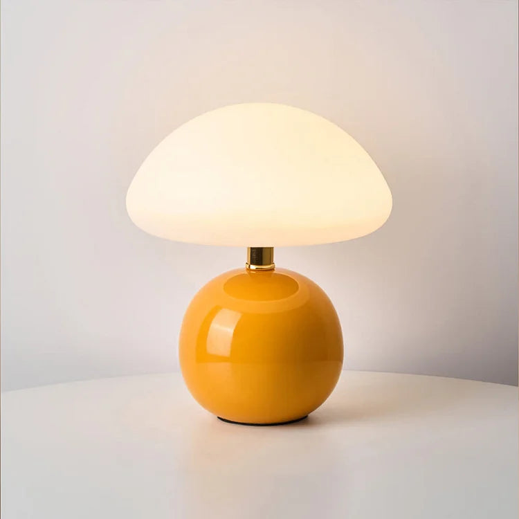 Bordlampe med fransk soppform og LED - 6 farger