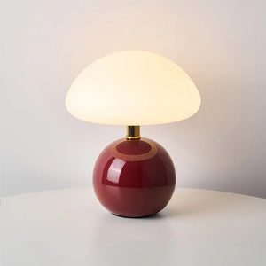 Bordlampe med fransk soppform og LED - 6 farger
