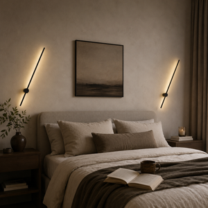 LED vegglampe i sort aluminium som slank lyslist, Svart