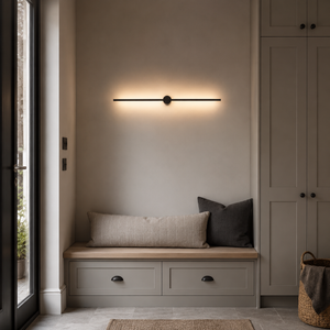 LED vegglampe i sort aluminium som slank lyslist, Svart
