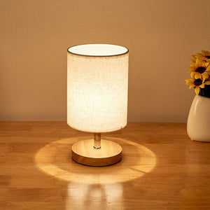 Nattbordslampe med linskjerm og fot i tre, rund eller kvadratisk, Natur og beige