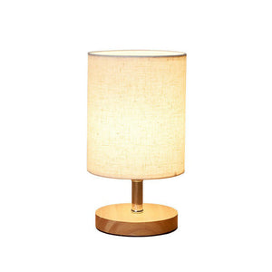 Nattbordslampe med linskjerm og fot i tre, rund eller kvadratisk, Natur og beige