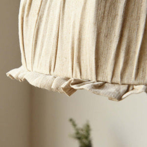 Pendellampe med drapert tekstilskjerm i beige, Beige