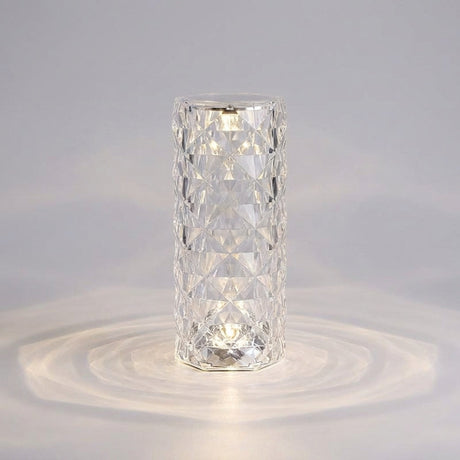 Touch lampe med krystallmønster og 16 lysfarger, Klar