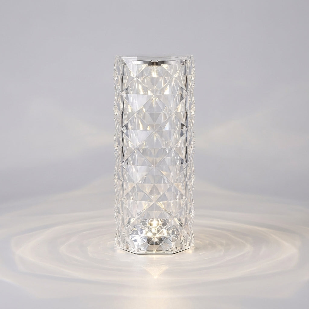 Touch lampe med krystallmønster og 16 lysfarger, Klar