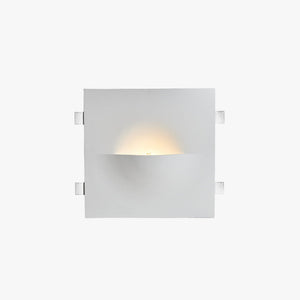 Vegglampe med halvmåneform i hvitt og lys opp, Hvit